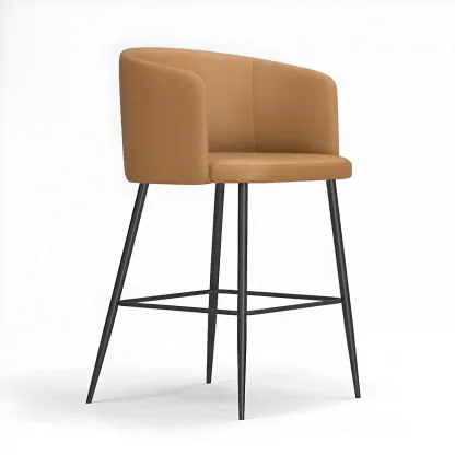 Bucket Faux Leather Wingback Counter Height Bar Stools Image - 11