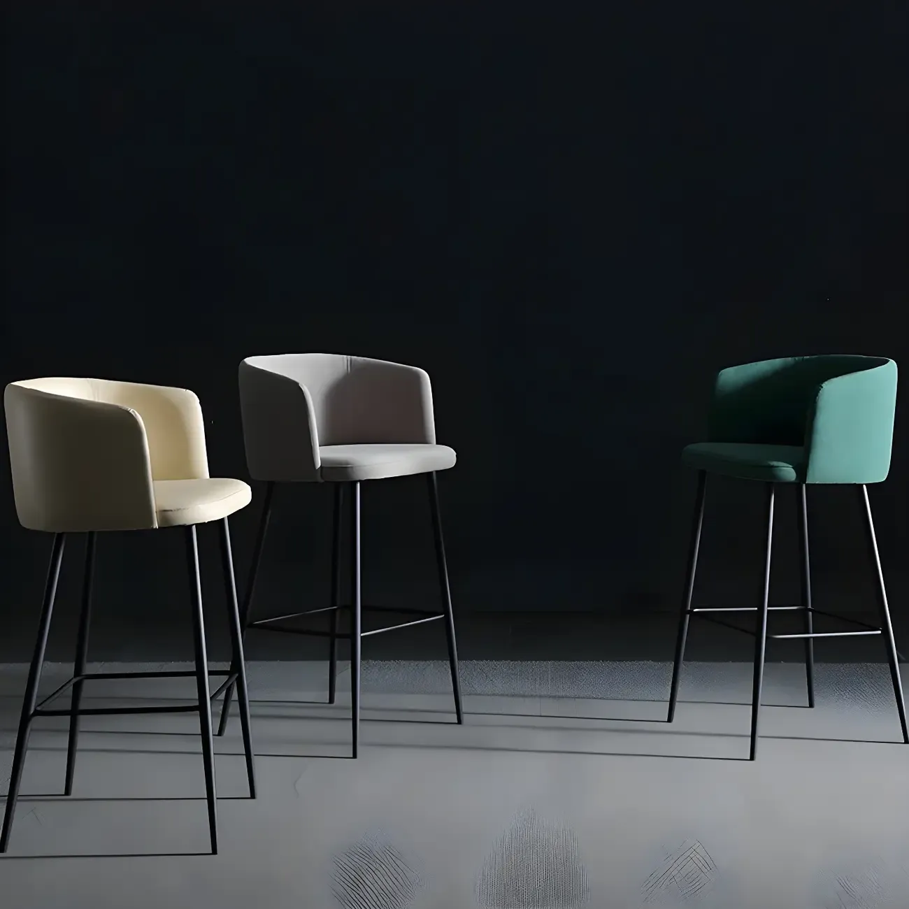 Bucket Faux Leather Wingback Counter Height Bar Stools Image - 2