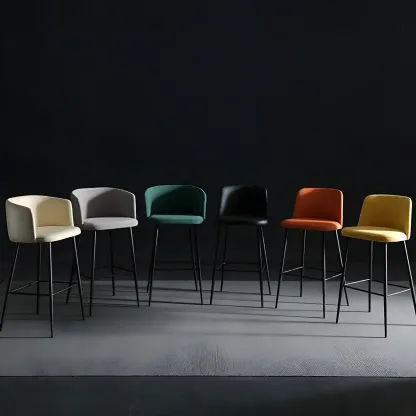 Bucket Faux Leather Wingback Counter Height Bar Stools Image - 1