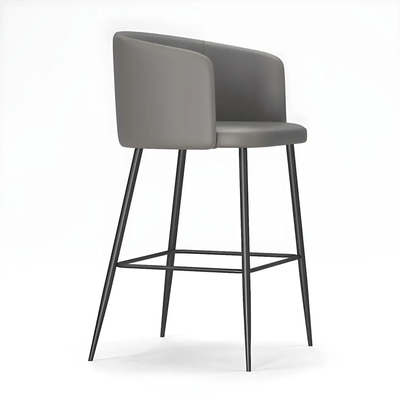 Bucket Faux Leather Wingback Counter Height Bar Stools Image - 14