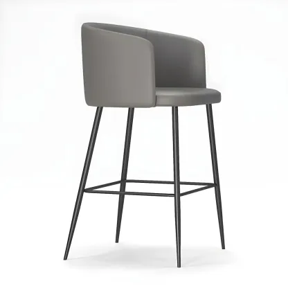 Bucket Faux Leather Wingback Counter Height Bar Stools Image - 14