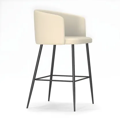 Bucket Faux Leather Wingback Counter Height Bar Stools Image - 15