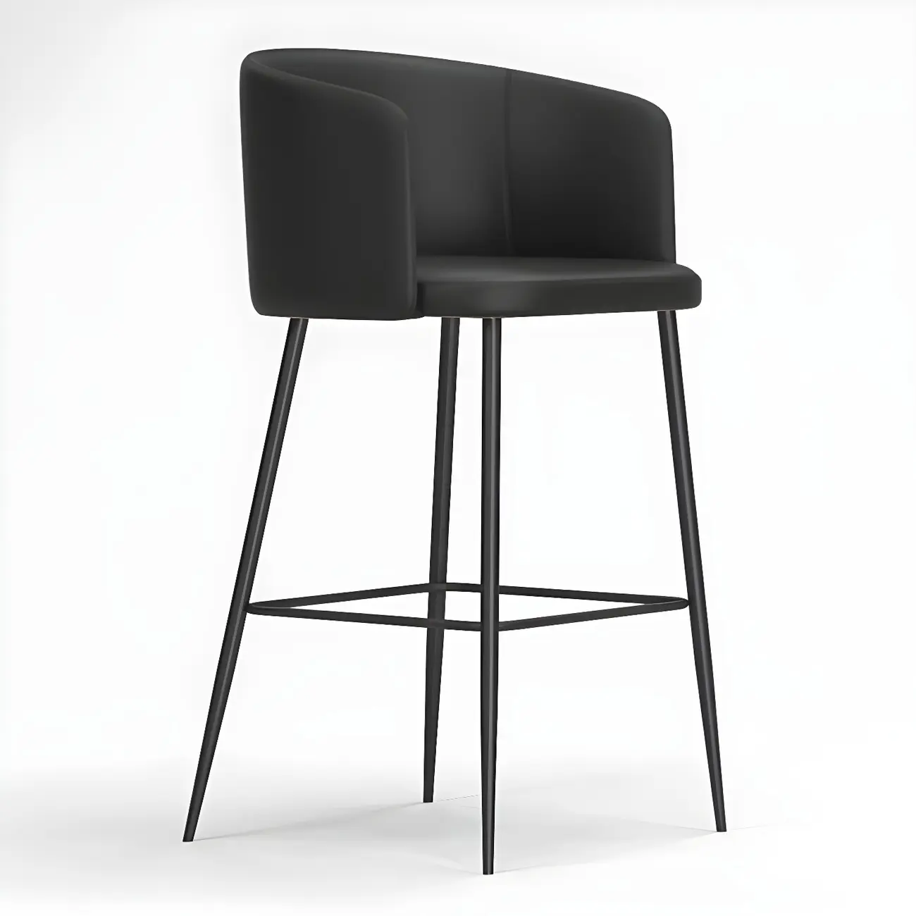 Bucket Faux Leather Wingback Counter Height Bar Stools Image - 18 | homeyfad