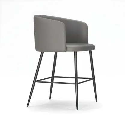 Bucket Faux Leather Wingback Counter Height Bar Stools Image - 19