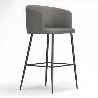 Bucket Faux Leather Wingback Counter Height Bar Stools Image - 20