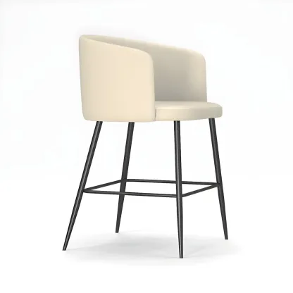 Bucket Faux Leather Wingback Counter Height Bar Stools Image - 21