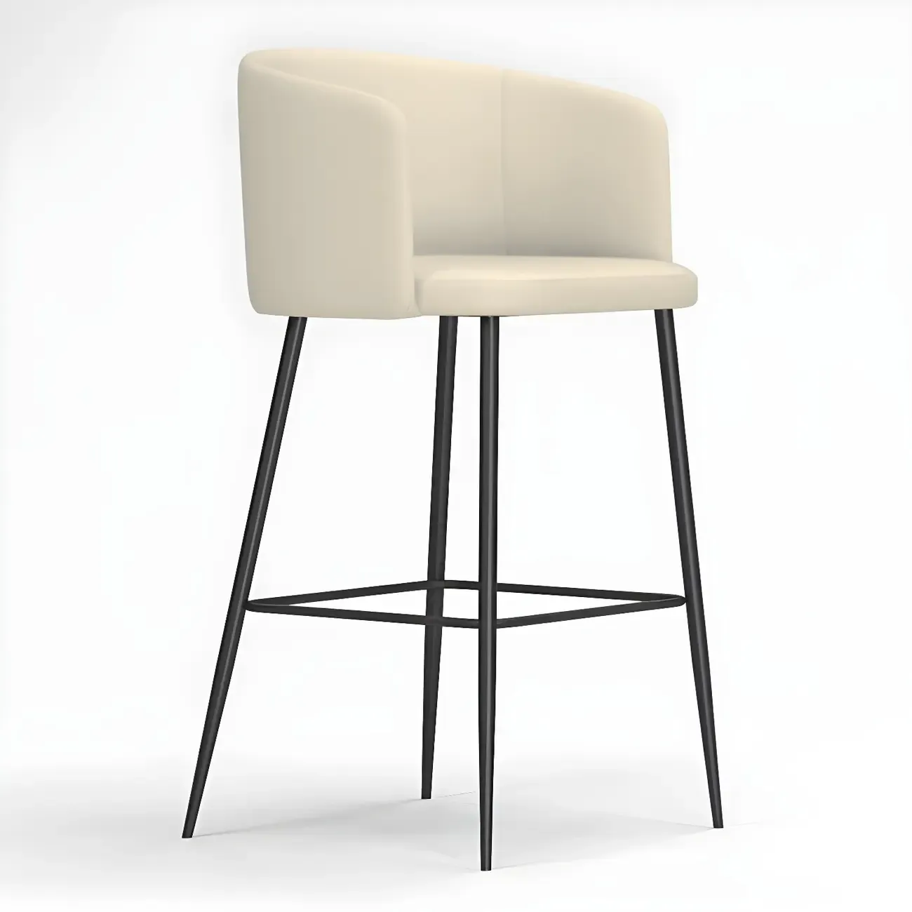 Bucket Faux Leather Wingback Counter Height Bar Stools Image - 22