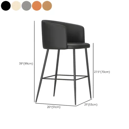 Bucket Faux Leather Wingback Counter Height Bar Stools Image - 30