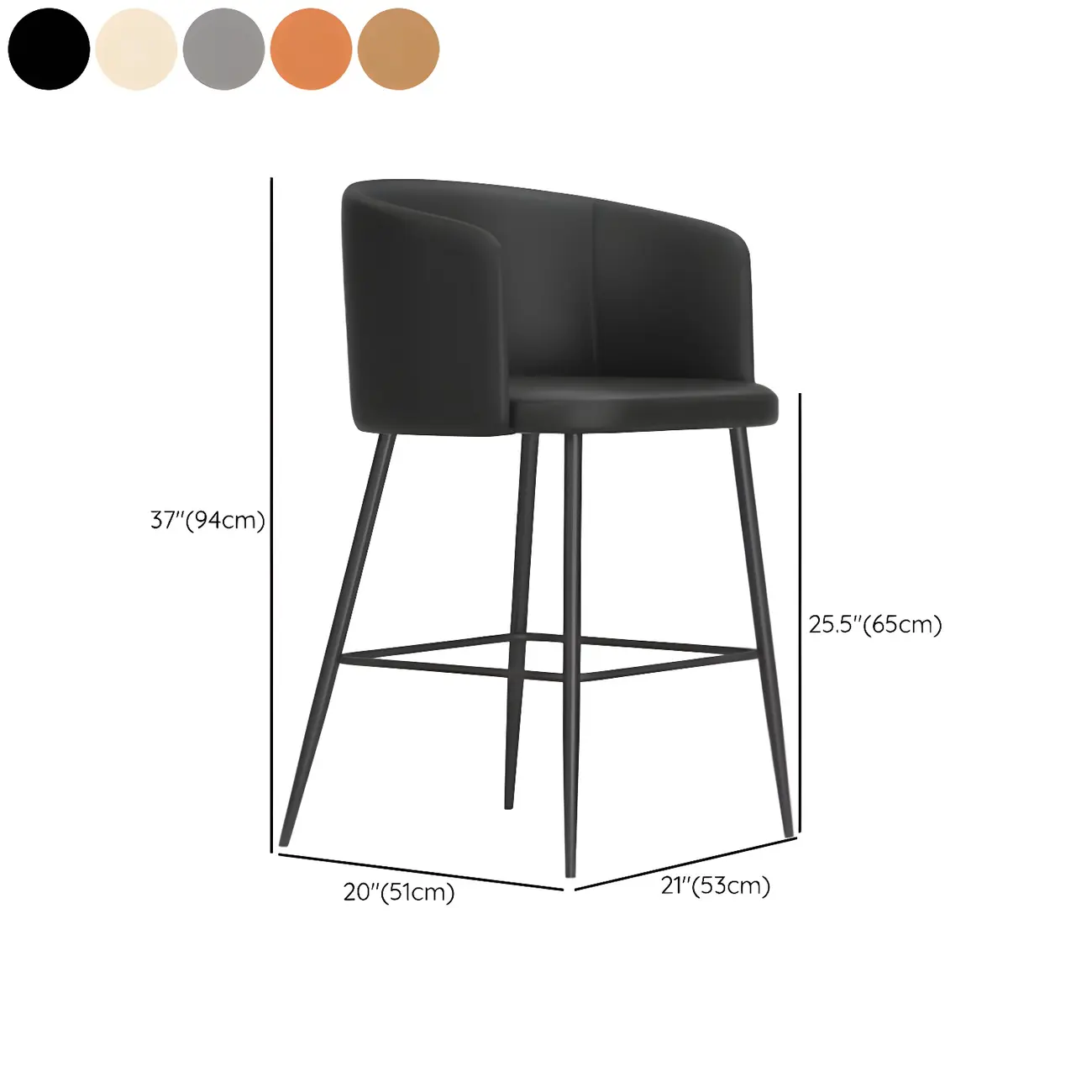 Bucket Faux Leather Wingback Counter Height Bar Stools Image - 31 | homeyfad