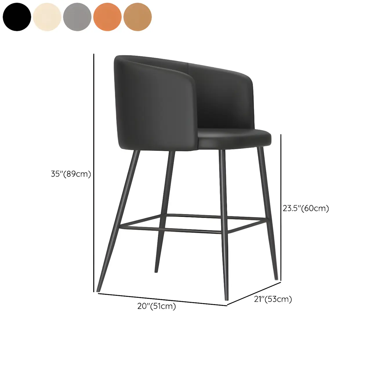 Bucket Faux Leather Wingback Counter Height Bar Stools Image - 32 | homeyfad