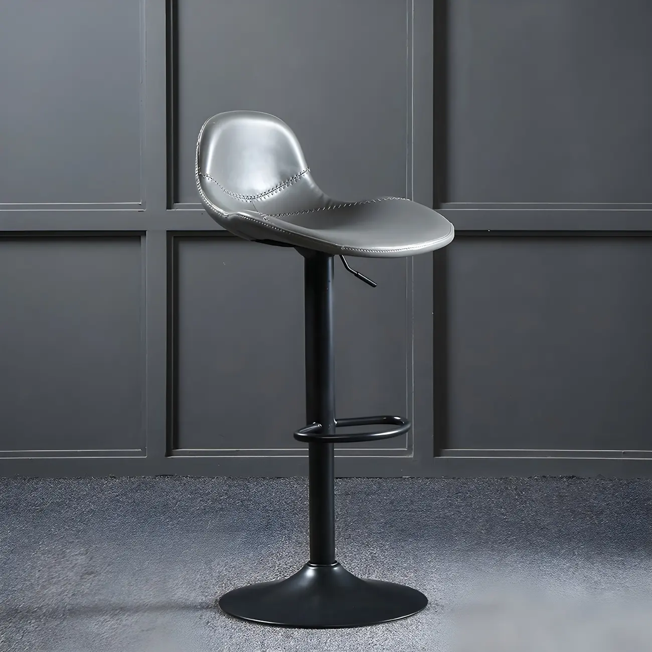 Traditional Leather Adjustable Bar Stools with Backrest for Home Image - 7 | homeyfad