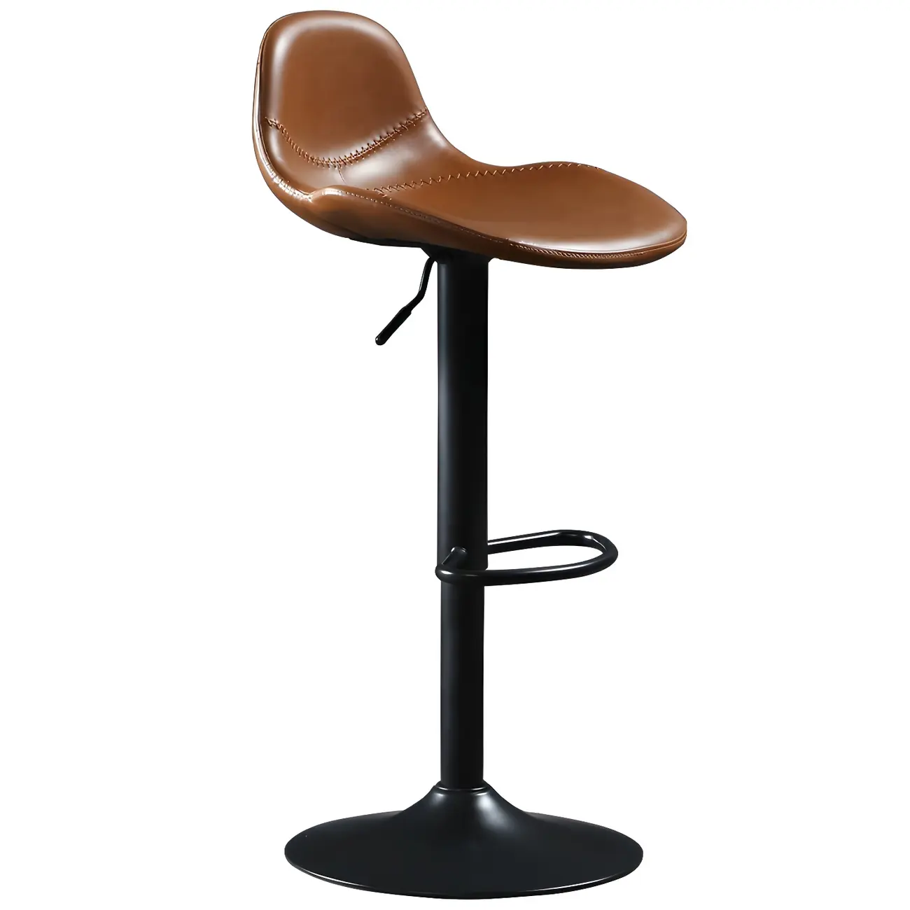 Traditional Leather Adjustable Bar Stools with Backrest for Home Image - 9 | homeyfad