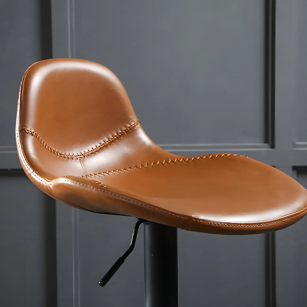 Traditional Leather Adjustable Bar Stools with Backrest for Home Image - 10 | homeyfad