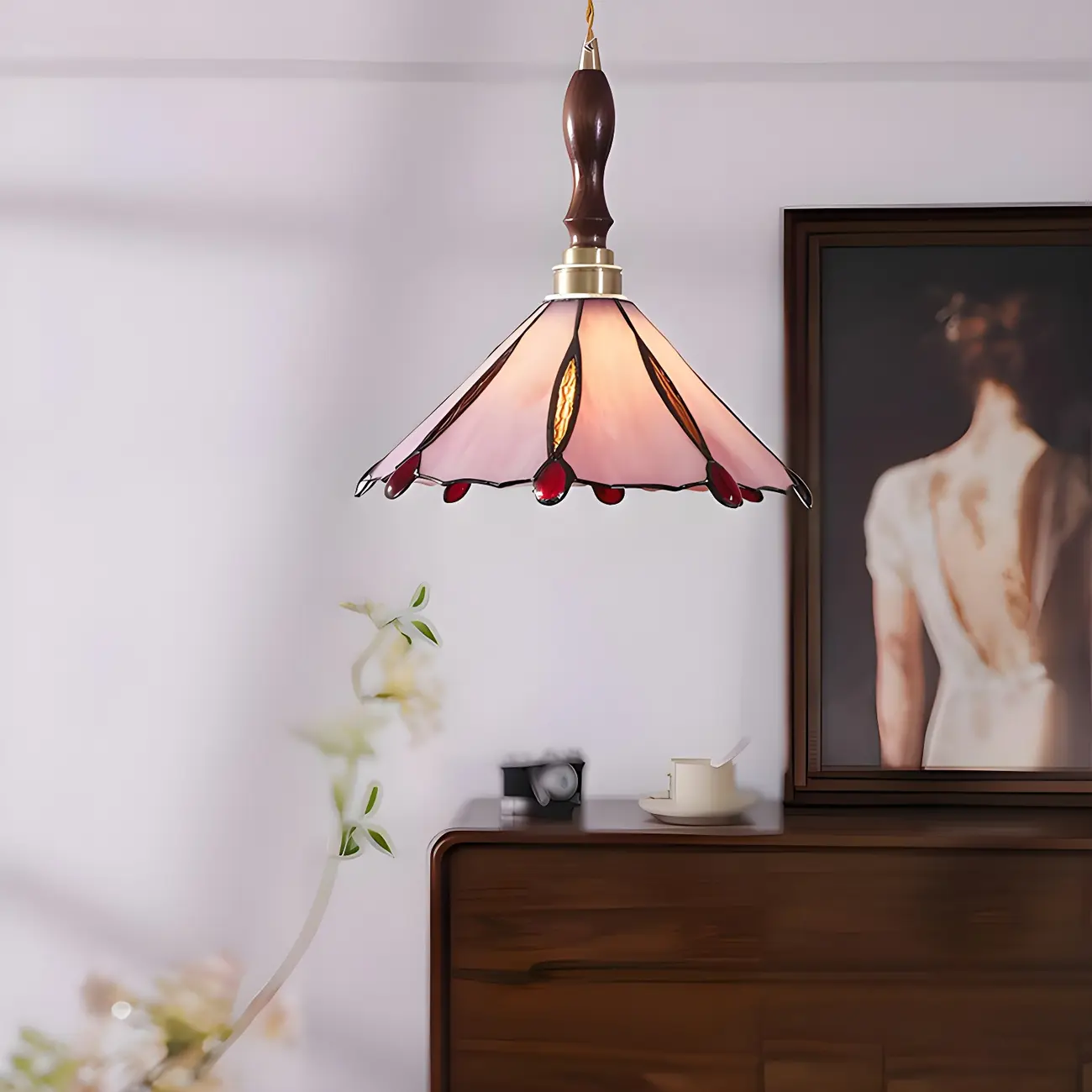 Vintage Glass & Wood Pendant Hanging Light for Indoor Decor   Image - 13 | homeyfad