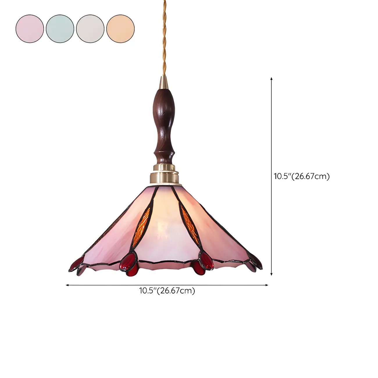 Vintage Glass & Wood Pendant Hanging Light for Indoor Decor   #size | homeyfad