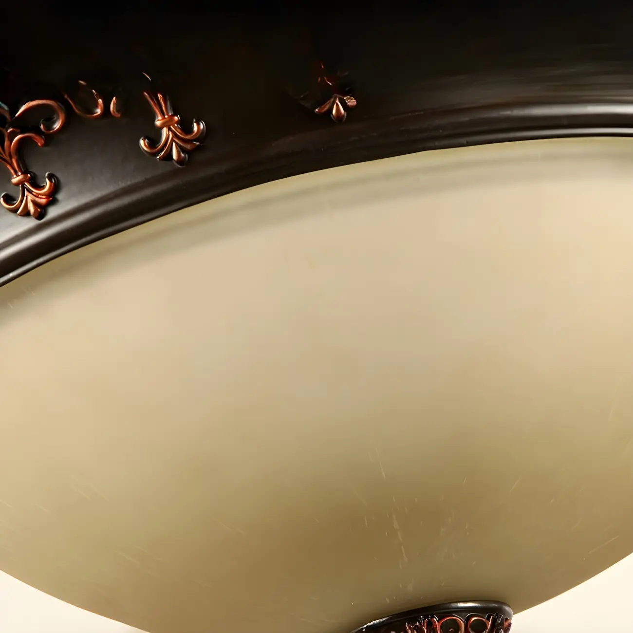 Frosted Glass Brown 3-Light Barn Semi Flush Ceiling Light Image - 7 | homeyfad