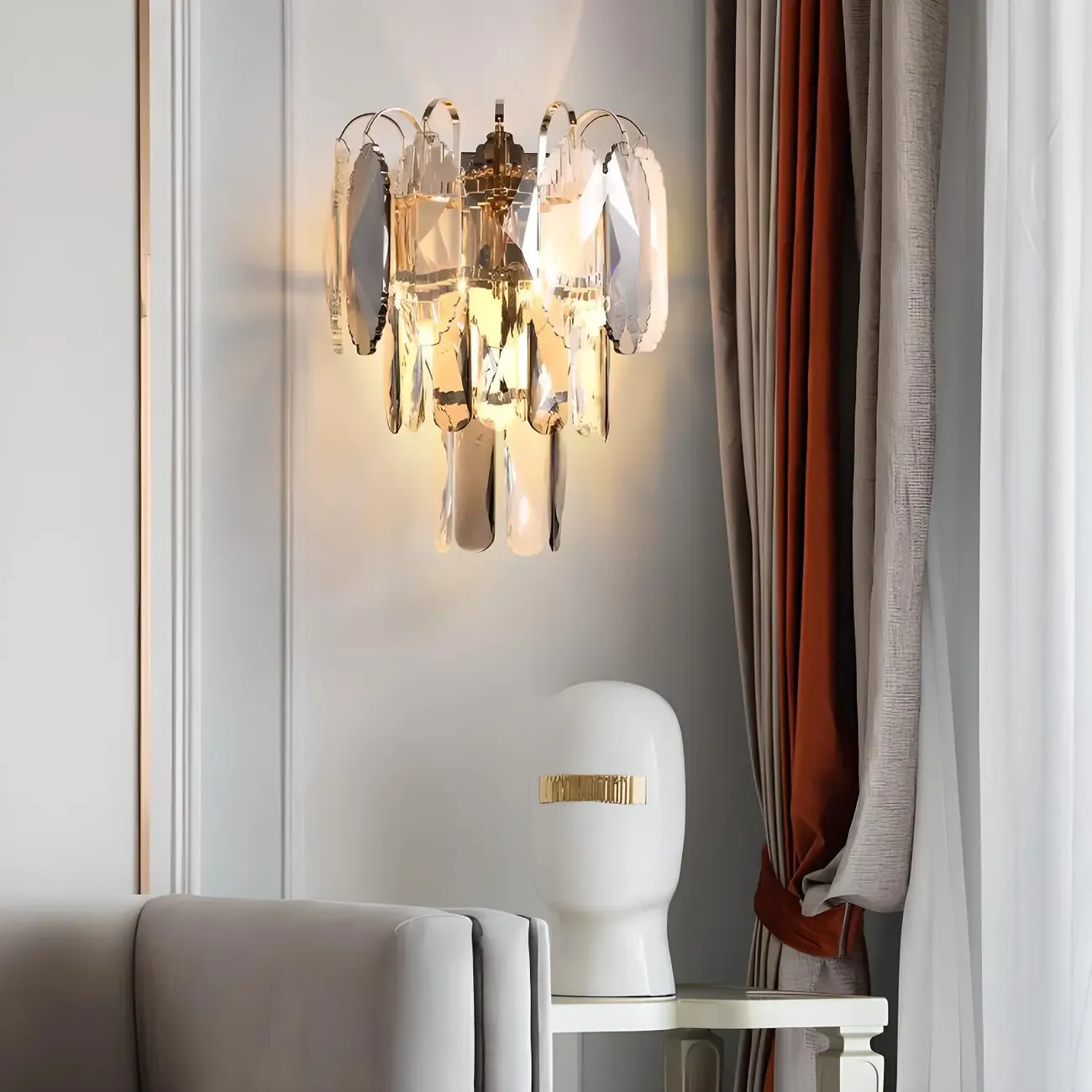 Artistic Wall Sconce with Brass Finish for Living Room Decor | HomeyFad