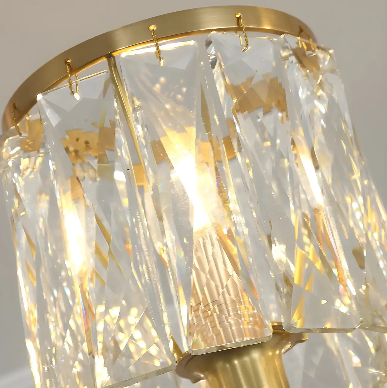 Modern Gold Crystal Cylinder Island Pendant Light for Kitchen Image - 6