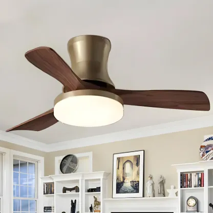 Metal Industrial Ceiling Fan for Residential Use, Integrated LED Light, One Source Image - 3