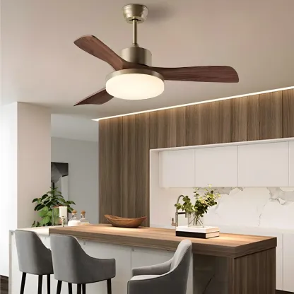 Metal Industrial Ceiling Fan for Residential Use, Integrated LED Light, One Source Image - 8