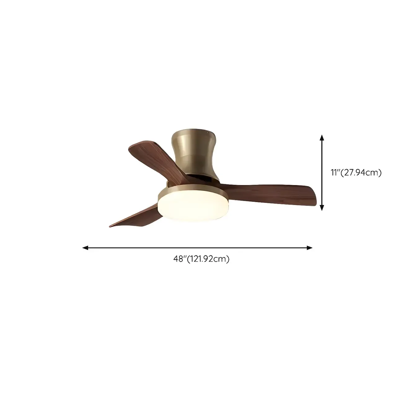 Metal Industrial Ceiling Fan for Residential Use, Integrated LED Light, One Source Image - 16