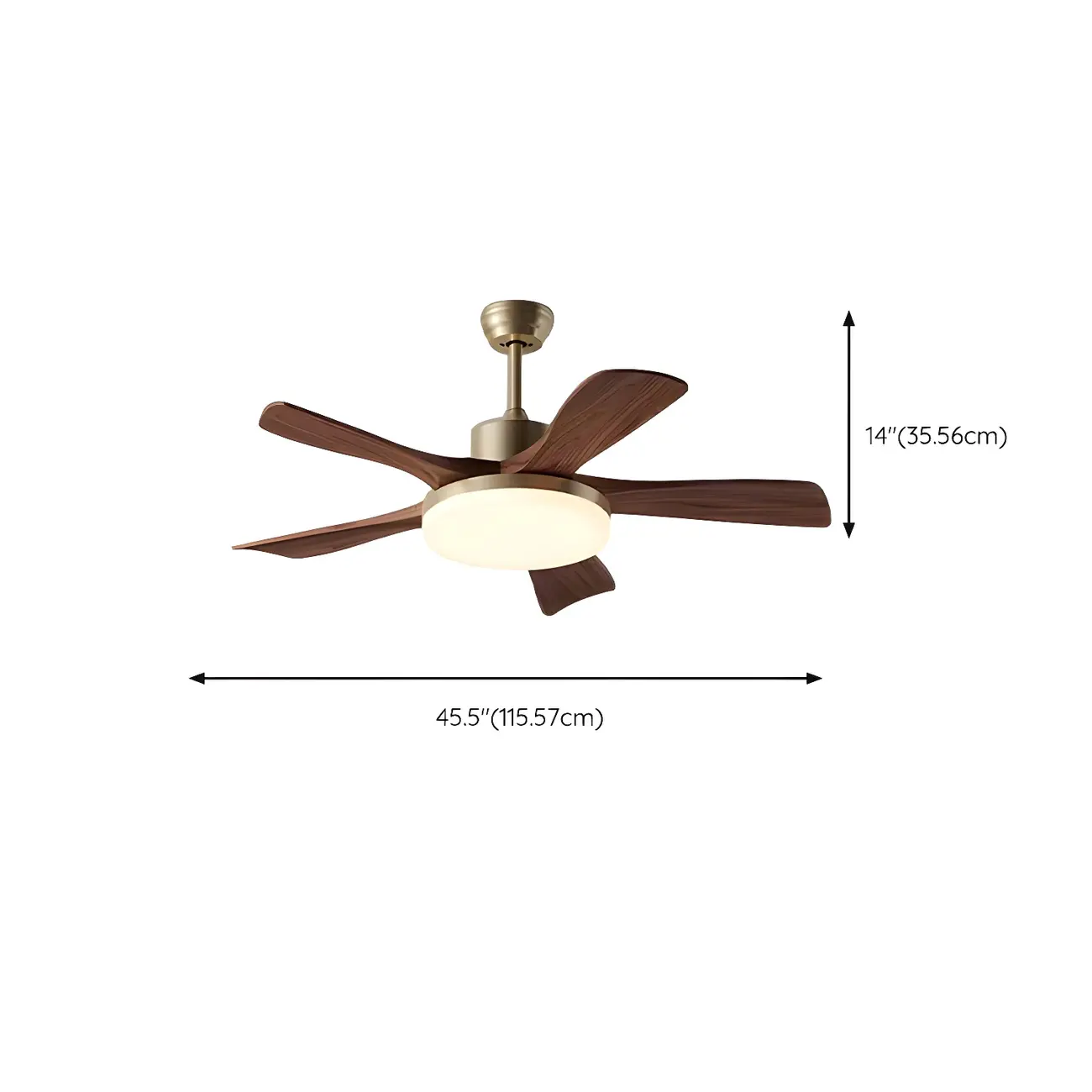 Metal Industrial Ceiling Fan for Residential Use, Integrated LED Light, One Source Image - 17 | homeyfad