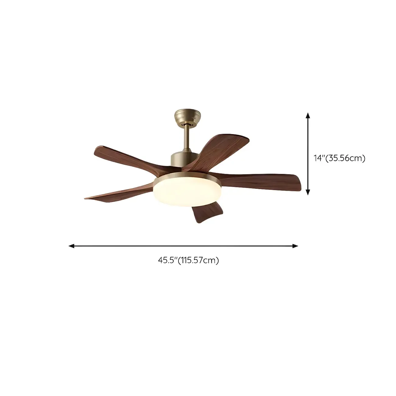 Metal Industrial Ceiling Fan for Residential Use, Integrated LED Light, One Source Image - 17
