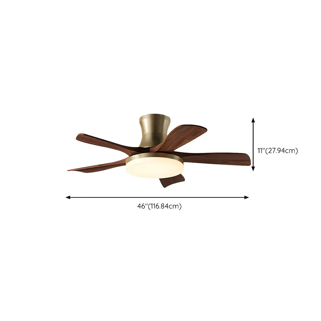 Metal Industrial Ceiling Fan for Residential Use, Integrated LED Light, One Source Image - 18
