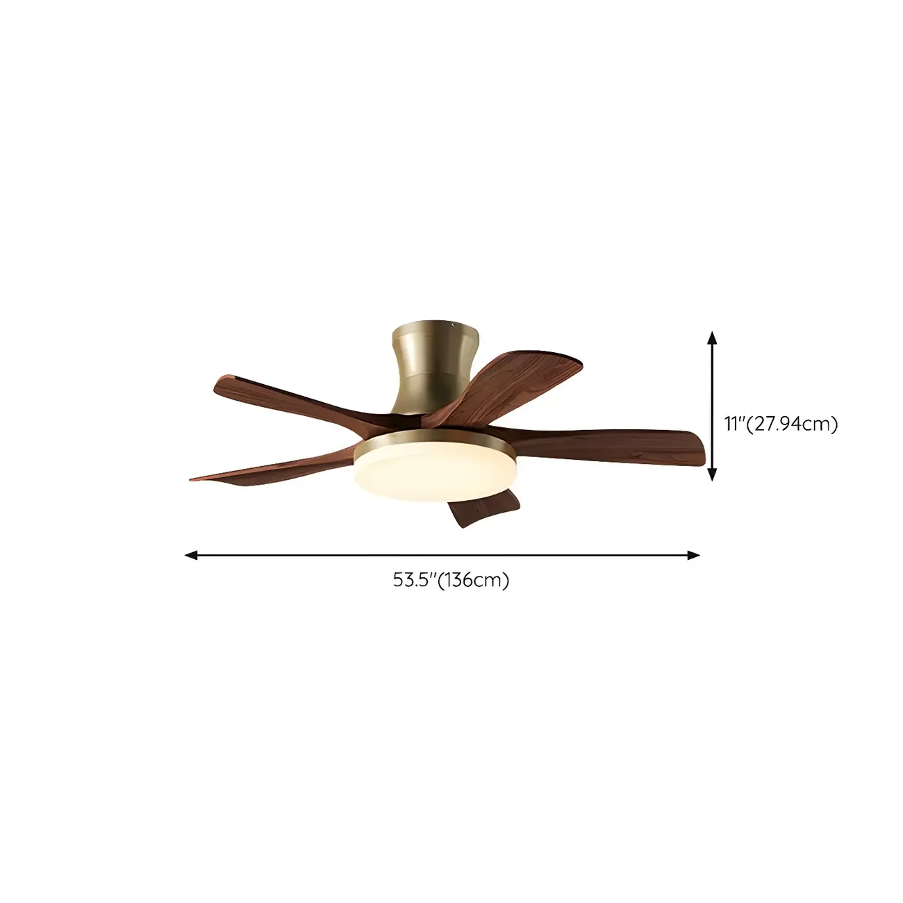 Metal Industrial Ceiling Fan for Residential Use, Integrated LED Light, One Source Image - 20
