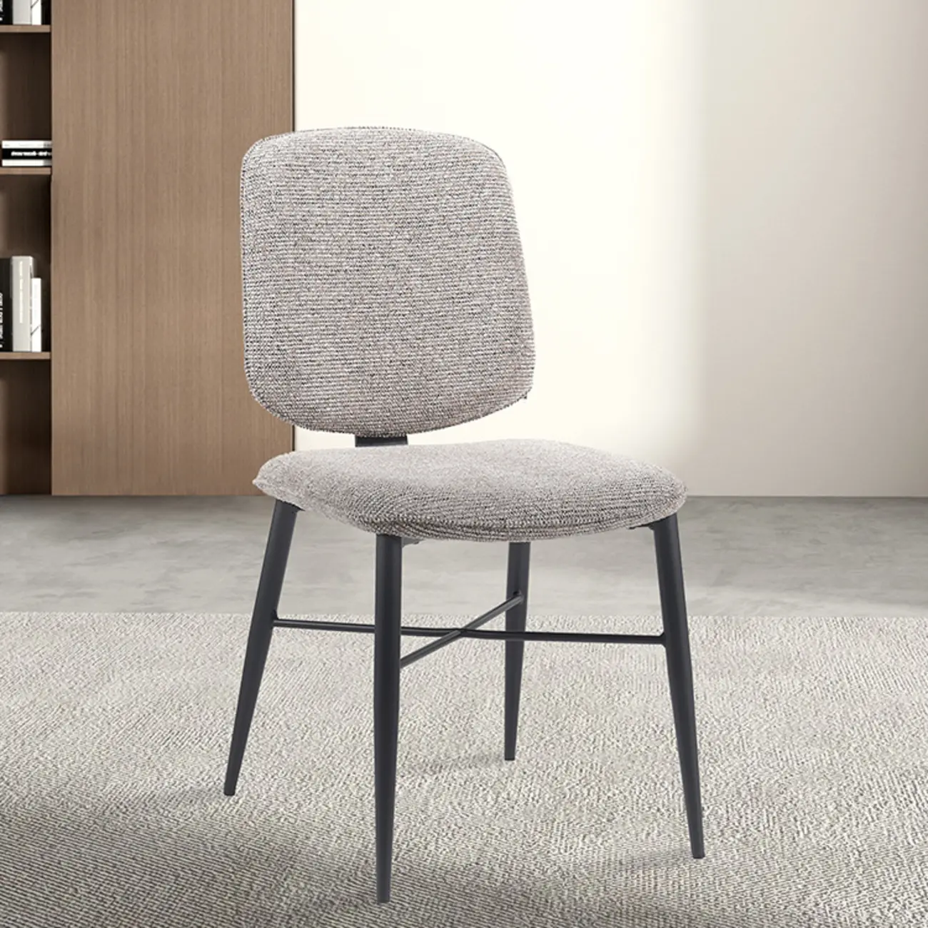 Nordic Upholstered Armless Solid Wood Dining Chairs Image - 1 | homeyfad