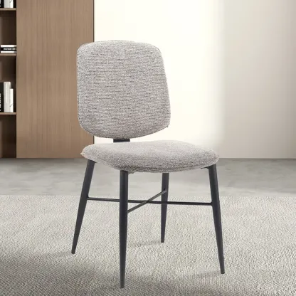 Nordic Upholstered Armless Solid Wood Dining Chairs Image - 1