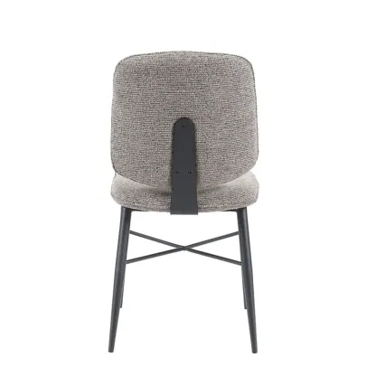 Nordic Upholstered Armless Solid Wood Dining Chairs Image - 5