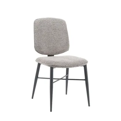 Nordic Upholstered Armless Solid Wood Dining Chairs Image - 7