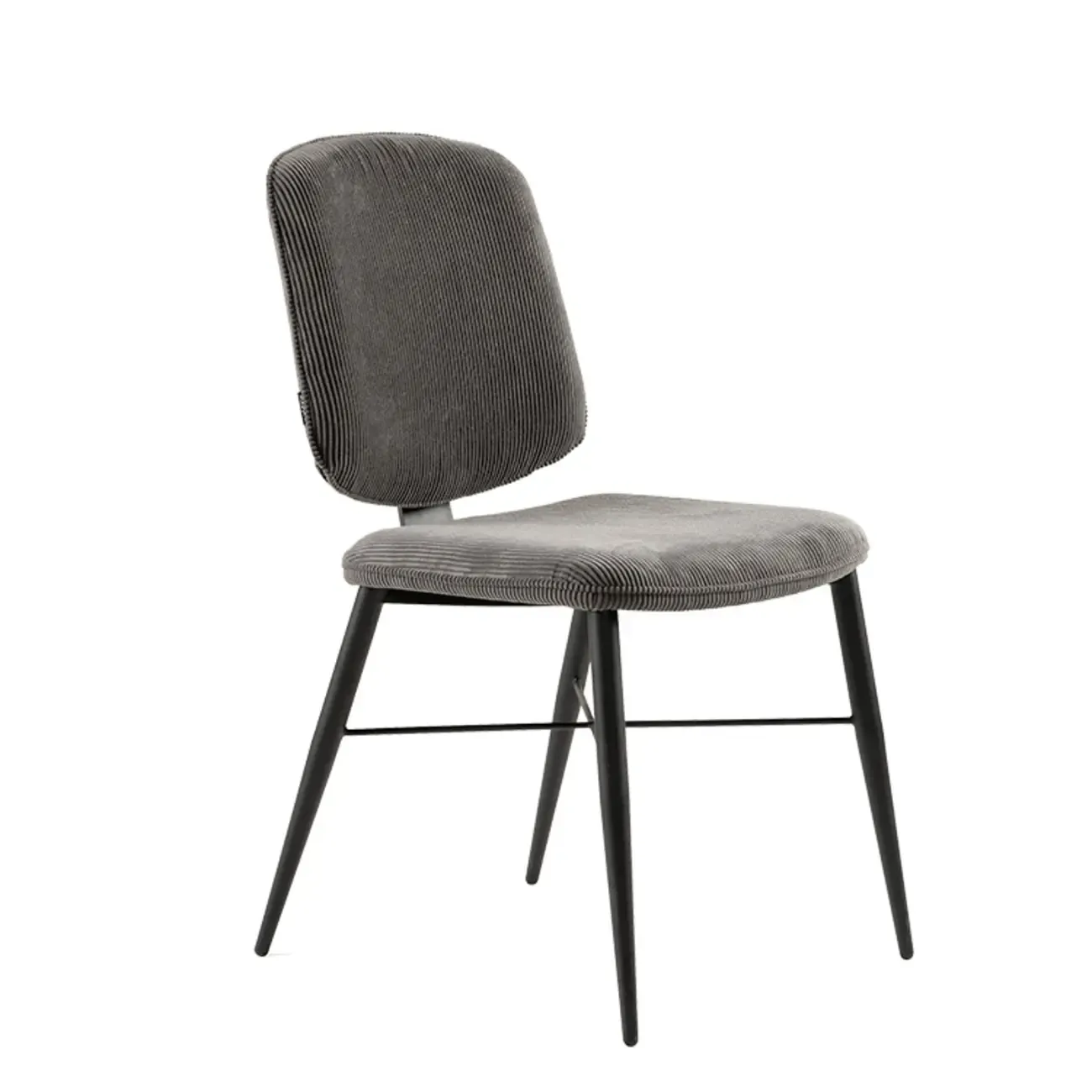 Nordic Upholstered Armless Solid Wood Dining Chairs Image - 9
