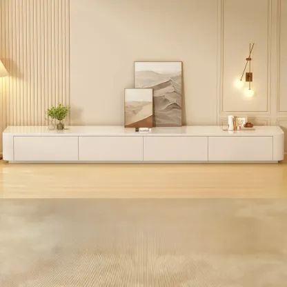 63" Sintered Stone Top Long TV Stand with Cable Management Image - 2