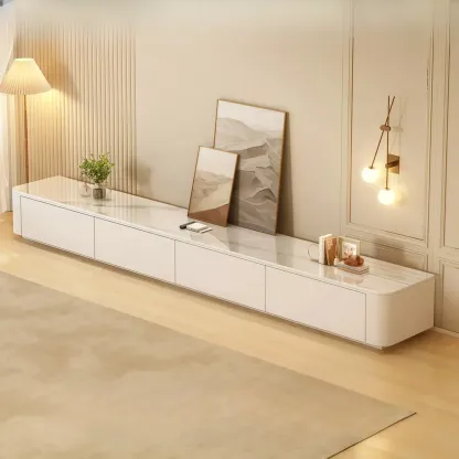 63" Sintered Stone Top Long TV Stand with Cable Management Image - 17