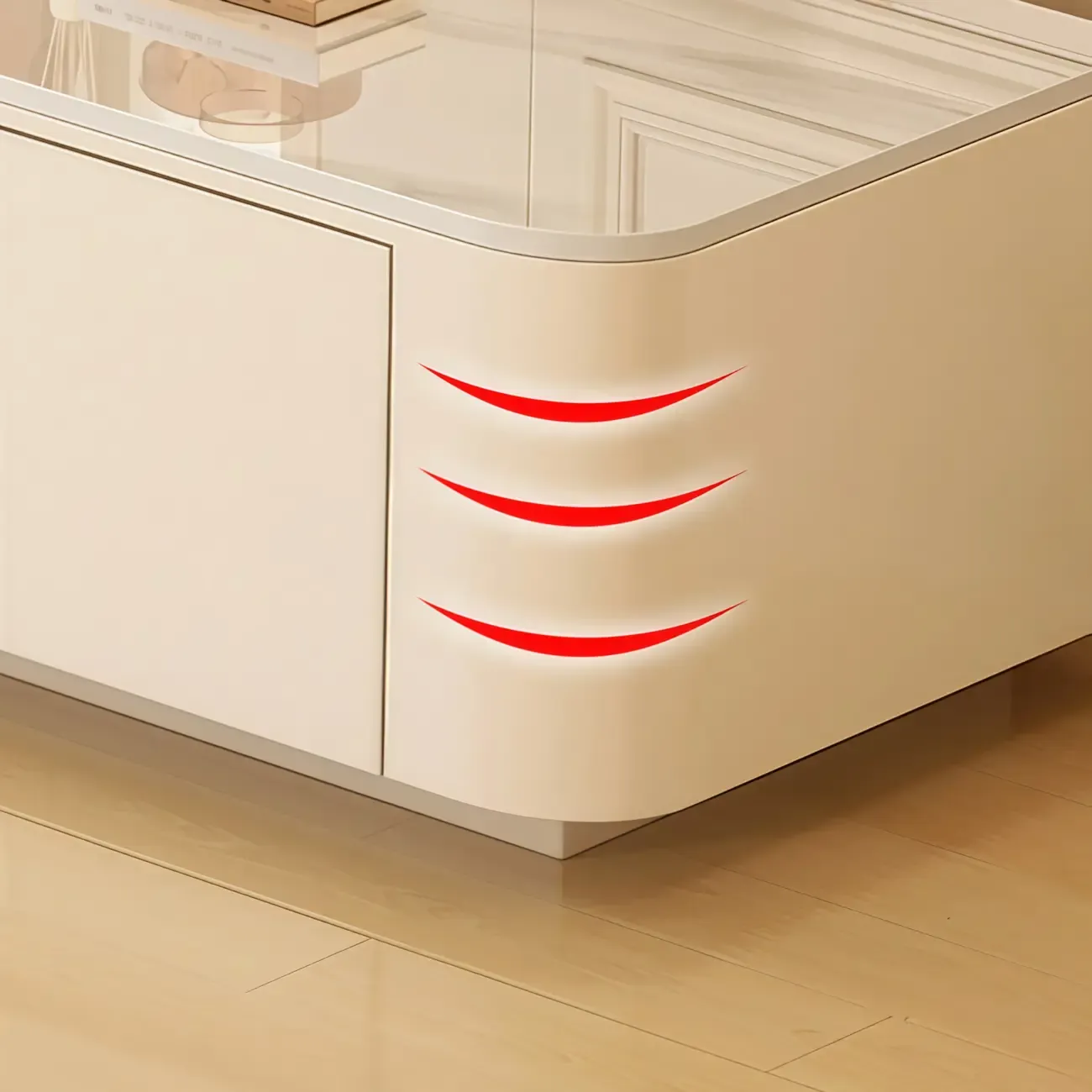 63" Sintered Stone Top Long TV Stand with Cable Management Image - 5