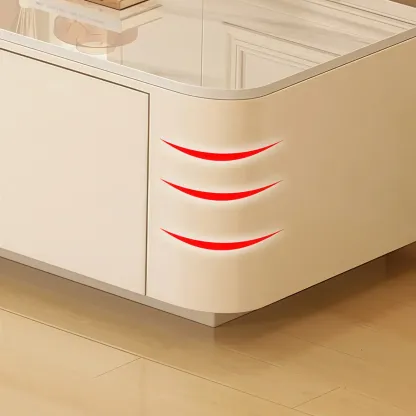 63" Sintered Stone Top Long TV Stand with Cable Management Image - 5