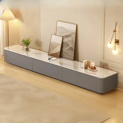 63" Sintered Stone Top Long TV Stand with Cable Management Image - 20