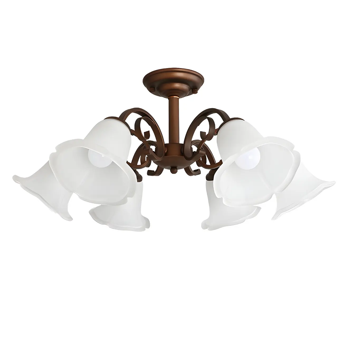 Elegant Bell Semi Flush LED Ceiling Light for Living Room Image - 9 | homeyfad