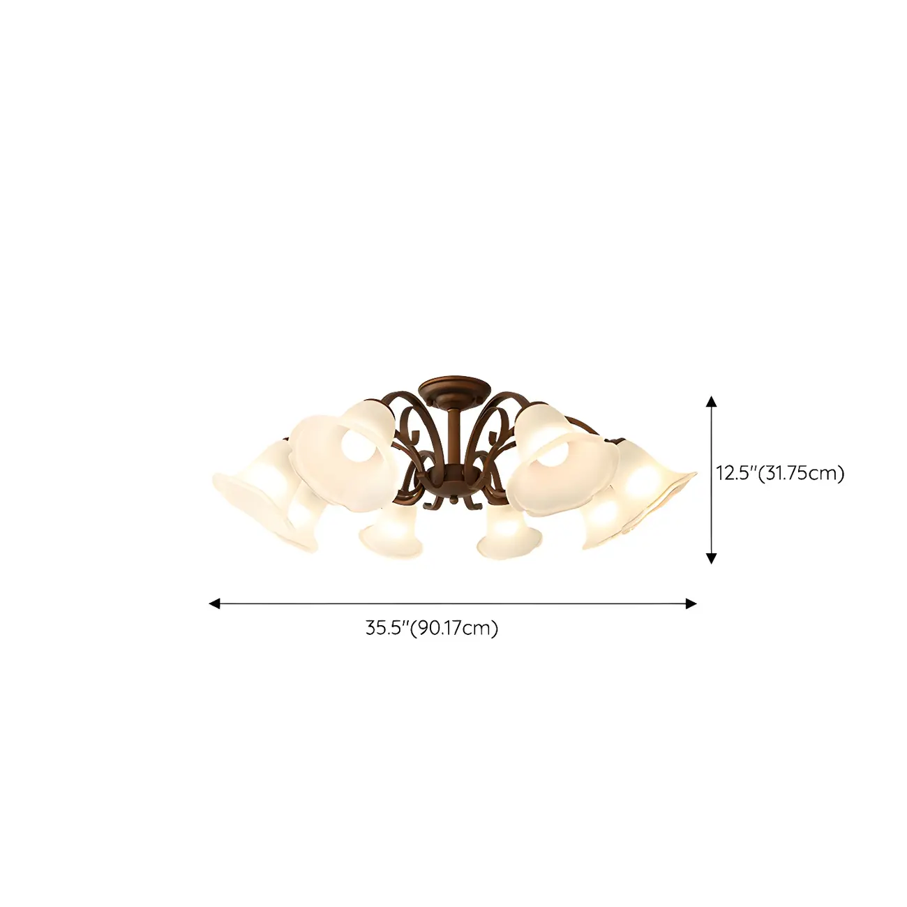 Elegant Bell Semi Flush LED Ceiling Light for Living Room Image - 18 | homeyfad