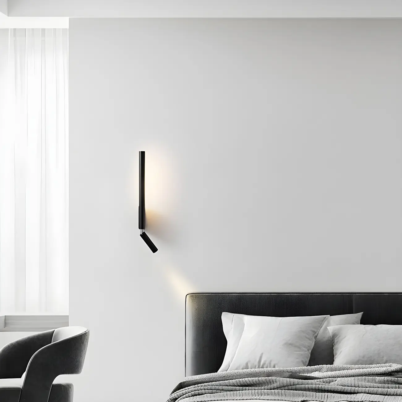 Modern Minimalist Aluminium Reading Wall Light for Living Room Image - 1 | homeyfad
