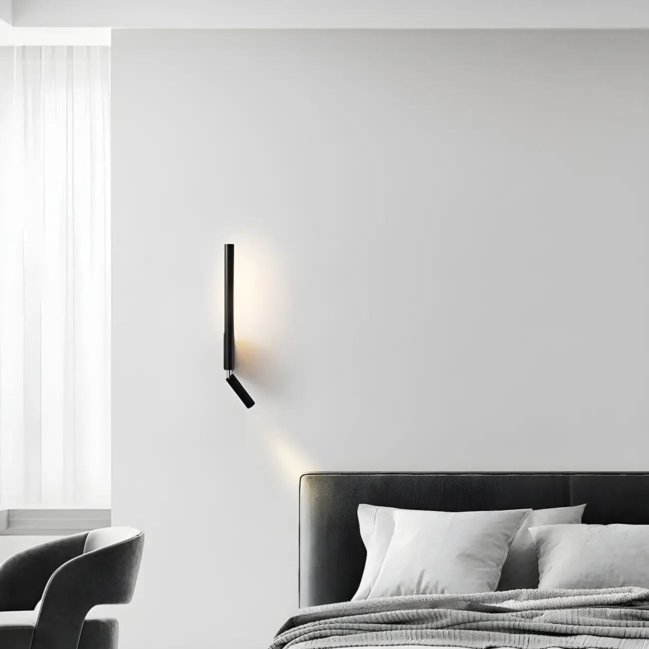 Modern Minimalist Aluminium Reading Wall Light for Living Room Image - 1