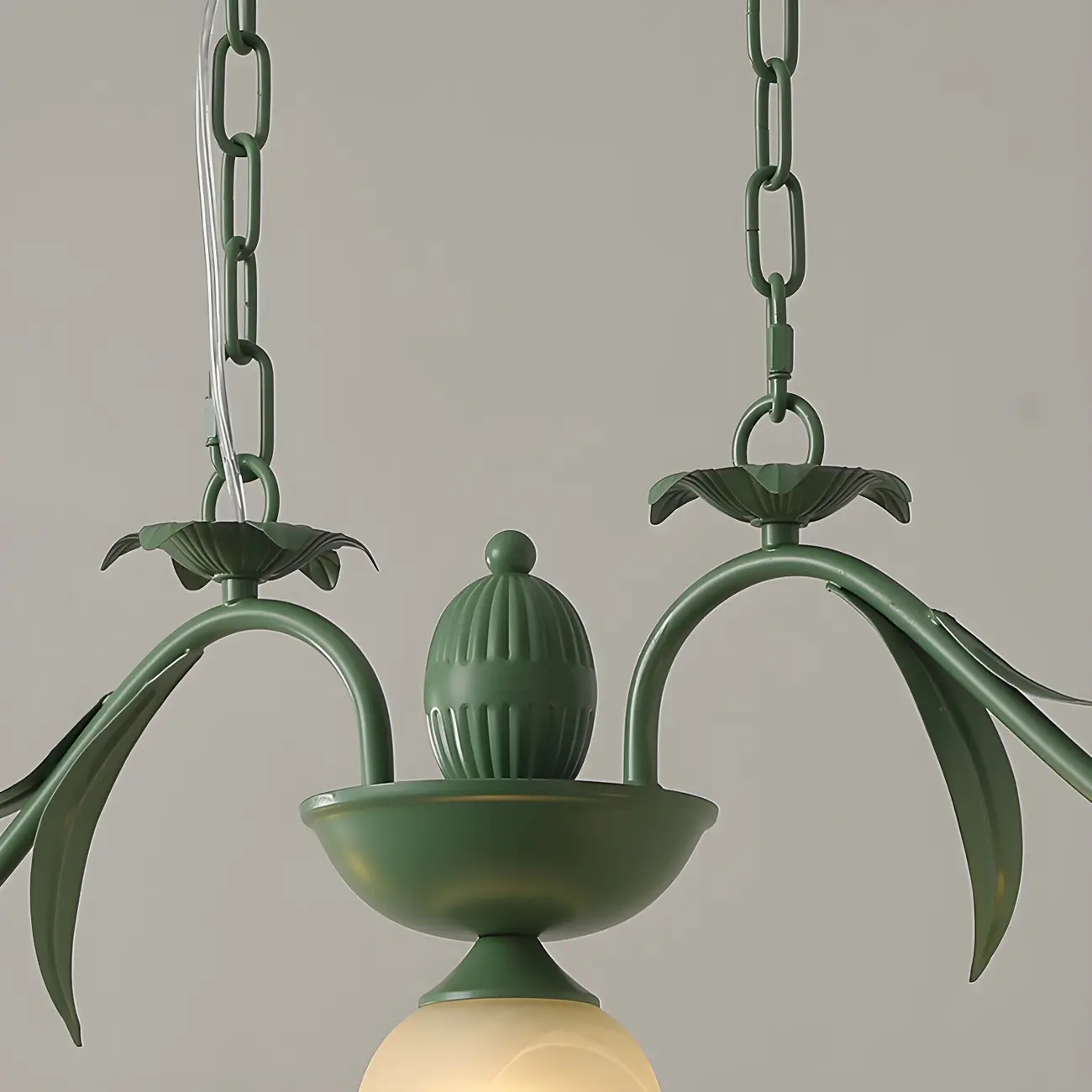 Green Glass 3-Light Floral Island Pendant Light for Kitchen Image - 8 | homeyfad