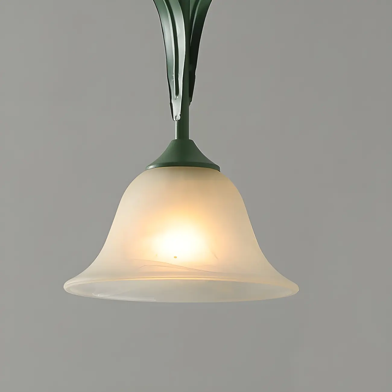 Green Glass 3-Light Floral Island Pendant Light for Kitchen Image - 9 | homeyfad