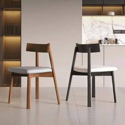 Modern Faux Leather Upholstered Low Back Dining Chair Image - 1