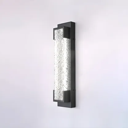 Modern Ribbed Shade Rectangle LED Outdoor Wall Light