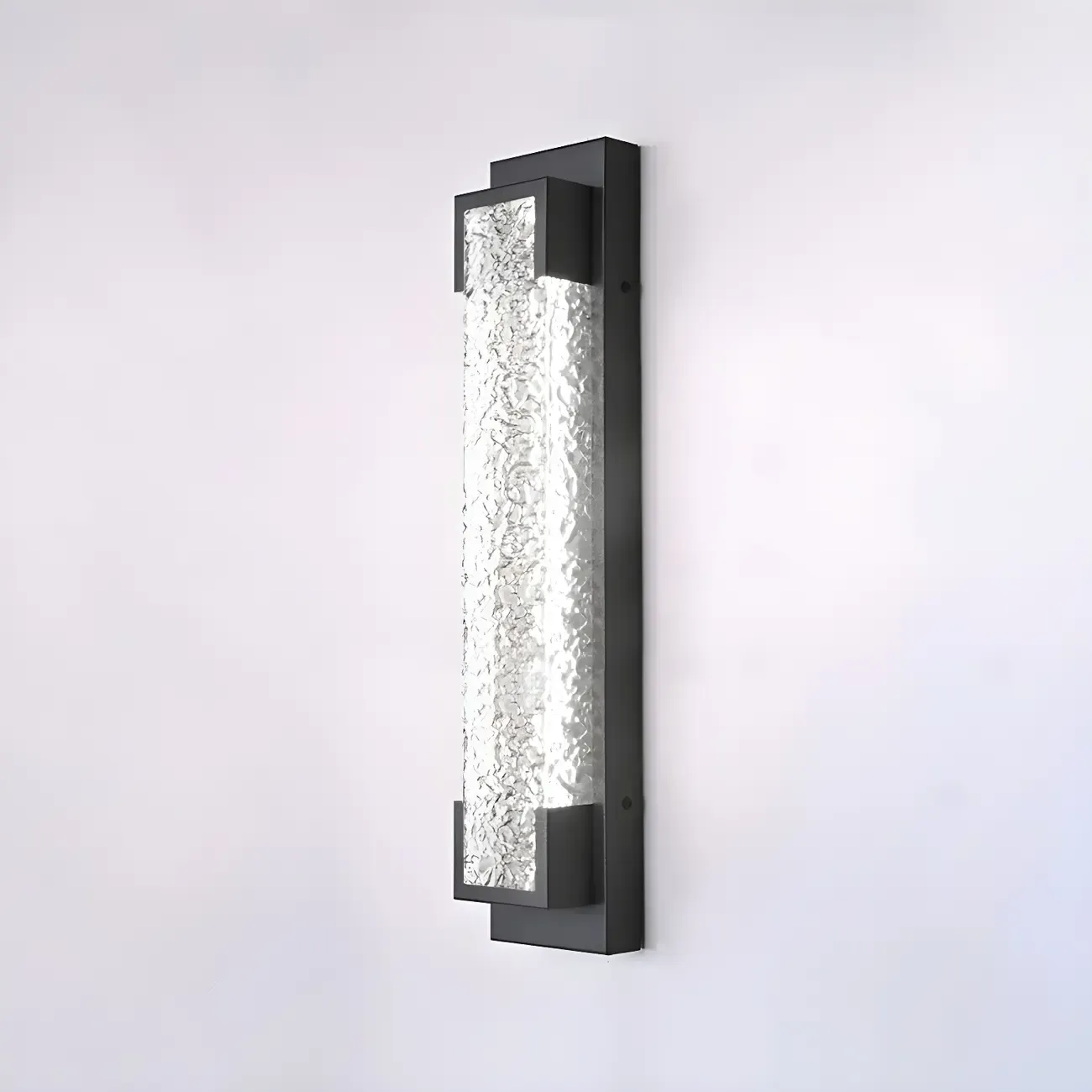 Modern Ribbed Shade Rectangle LED Outdoor Wall Light