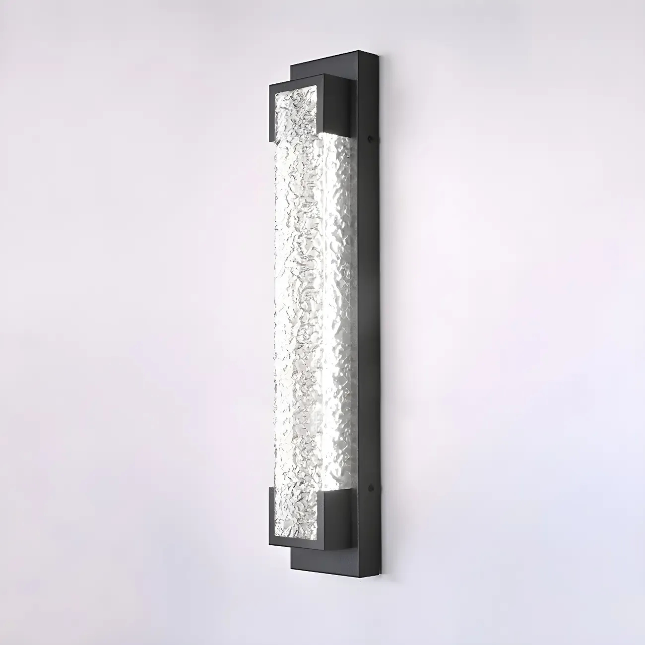Modern Ribbed Shade Rectangle LED Outdoor Wall Light