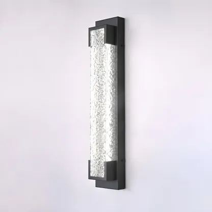 Modern Ribbed Shade Rectangle LED Outdoor Wall Light